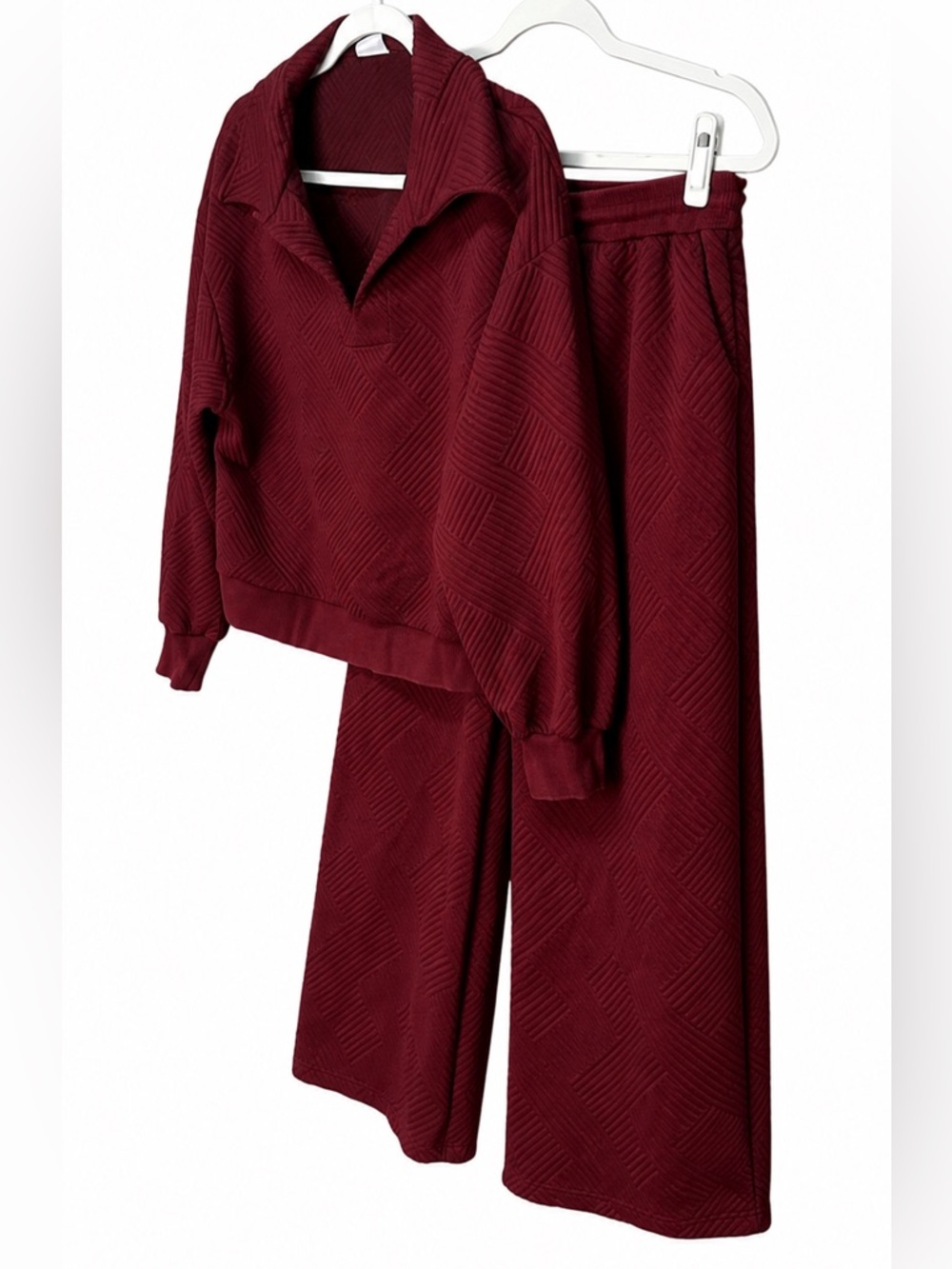 New In Maroon Matching Lounge Set - Picture 2 of 6